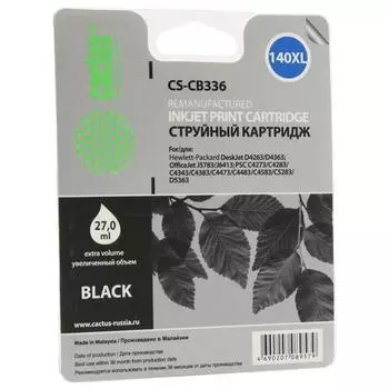 Картридж Cactus CS-CB336 №140XL для HP DJ D4263/D4363/DJ J5783/J6413/PSC C4273/C4283, черный