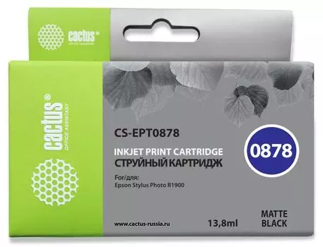Картридж Cactus CS-EPT0878 черный матовый