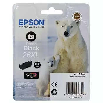 Картридж EPSON 26XL черный фото повышенной емкости для XP-600/XP-700/XP-800