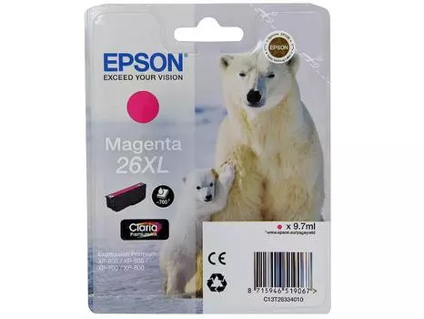 Картридж EPSON 26XL пурпурный повышенной емкости для XP-600/XP-700/XP-800