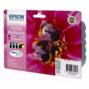 Набор картриджей Epson T0735 (C13T10554A10) для Epson С79/СХ3900/4900/5900, черный/пурпурный/голубой/желтый