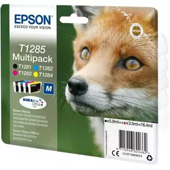 Набор картриджей Epson T1285 (C13T12854012) для Epson S22/SX125, черный/пурпурный/желтый/голубой