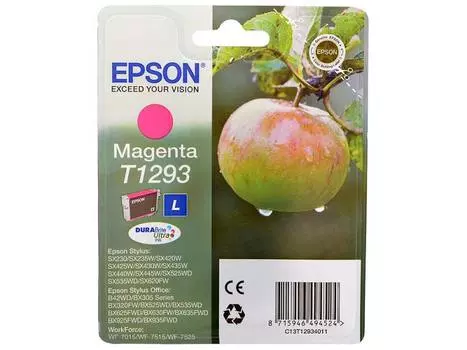 Картридж EPSON T1293 пурпурный повышенной емкости для SX425/SX525/BX305/BX320/BX625