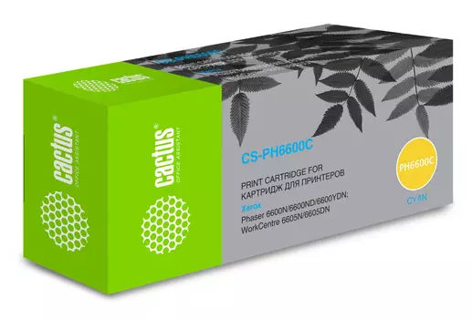 Картридж лазерный Cactus 106R02233 CS-PH6600C голубой бар.в компл. (6000стр.) для Xerox Ph 6600/WC 6605