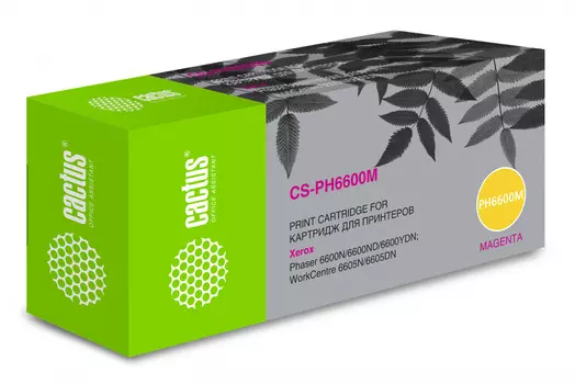 Картридж лазерный Cactus 106R02234 CS-PH6600М пурпурный бар.в компл. (6000стр.) для Xerox Phaser 6600 /WorkCentre 6605