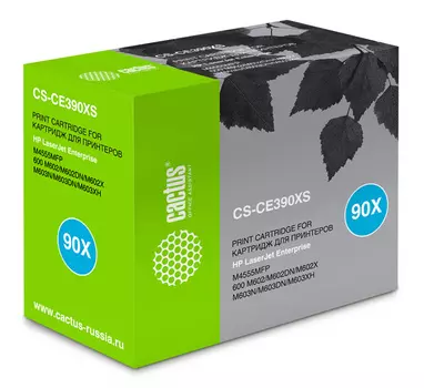 Картридж лазерный Cactus CS-CE390XS черный (24000стр.) для HP LJ M4555