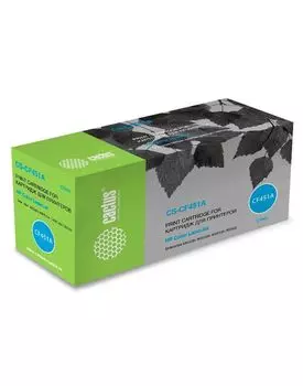 Картридж лазерный Cactus CS-CF451A голубой (10500стр.) для HP Color LJ Enterprise M652dn/M653dn/M681dh