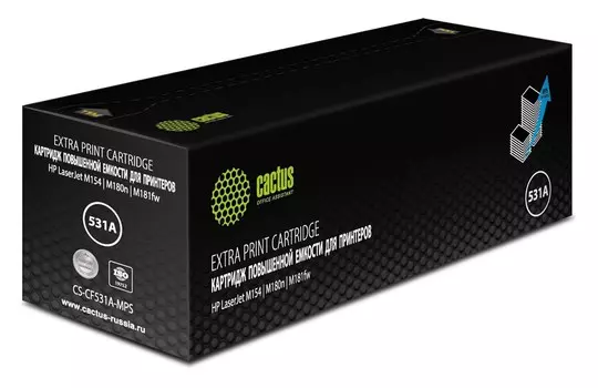 Картридж лазерный Cactus CS-CF531A-MPS голубой (2700стр.) для HP LaserJetM154/M180n/M181fw уцененный