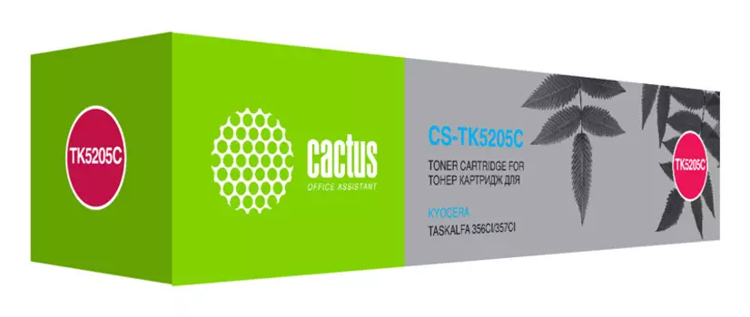 Картридж лазерный Cactus CS-TK5205C голубой (12000стр.) для Kyocera Ecosys 356ci