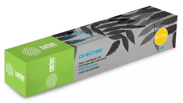 Картридж лазерный Cactus CS-WC7120C 006R01464 голубой (15000стр.) для Xerox WC 7120/7125/7220/7225
