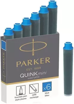 Картридж Parker Quink Ink Z17 MINI (1950409) синие чернила для ручек перьевых (6шт)