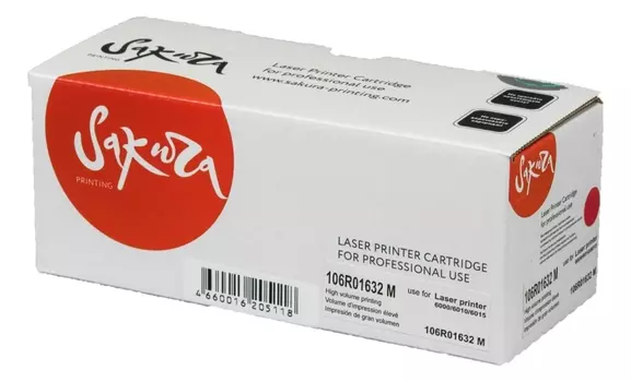 Картридж SAKURA 106R01632 для Xerox Phaser 6000 / 6010, WC6015 пурпурный, 1000 к.
