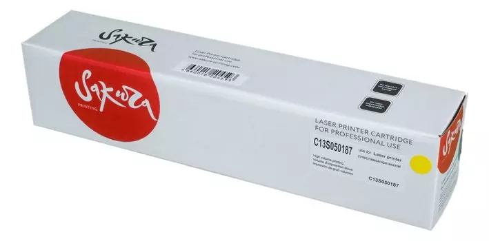 Картридж SAKURA C13S050187 для EPSON, желтый, 4000 к. Aculaser CX11NF/Aculaser CX11N/Aculaser C1100/Aculaser C1100N