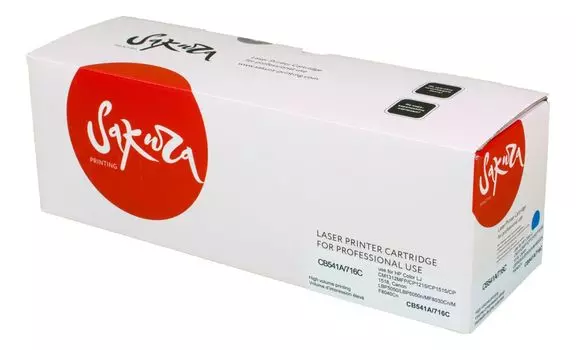 Картридж SAKURA CB541A/716C для HP, Canon, синий, 1500 к. LJ CM1312MFP/CP1215/CP1515/CP1518/LBP5050/LBP5050n/MF8030Cn/MF8040Cn/MF8050Cn/MF8080Cw1980B002