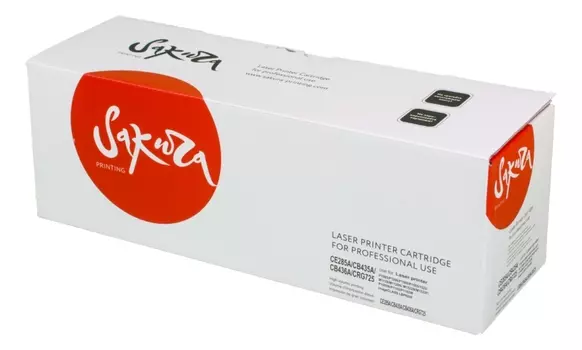 Картридж SAKURA CE285A/CB435A/436A/725 для HP P1005/P1006/P1500/P1505/1522/M1120/M1120N/ M1522N/M1522F/P1505N/P1102/P1102W, Canon LBP6000/6018/6020/6030/MF3010 черный, 2000 к.