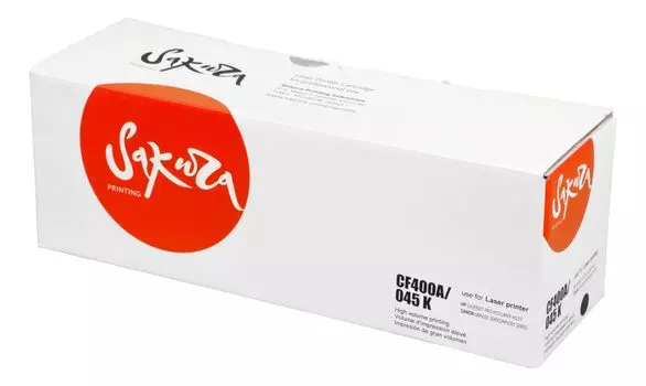 Картридж Sakura CF400A/045BK для HP, Canon, черный, 1400 к. LJ M252n/M252dn/MFP277dw/277n и LBP-610C/MF-630C