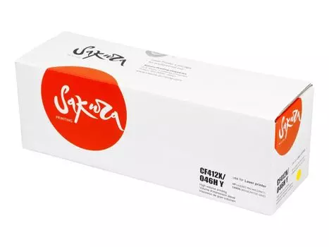 Картридж Sakura CF412X/046HY для HP, Canon, желтый, 5000 к. LJ M452nw/M452dn/M477fnw/M477fdw/M477fdn/M377dw/iSENSYSLBP653Cdw/LBP654Cx/MF732Cdw/MF734Cdw/MF735Cx