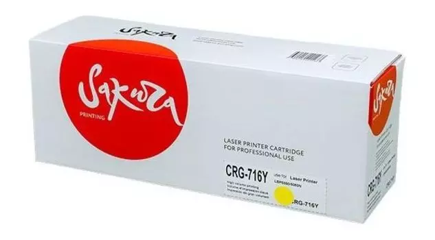 Картридж SAKURA CRG716Y/CB542A для HP Color LJ CM1312MFP/CP1215/CP1515/CP1518/Canon i-SENSYS LBP 5050/MF8030CN/8050CN/HP Color LJ CM1312MFP/CP1215/ CP1515/CP1518, желтый, 1500 к.