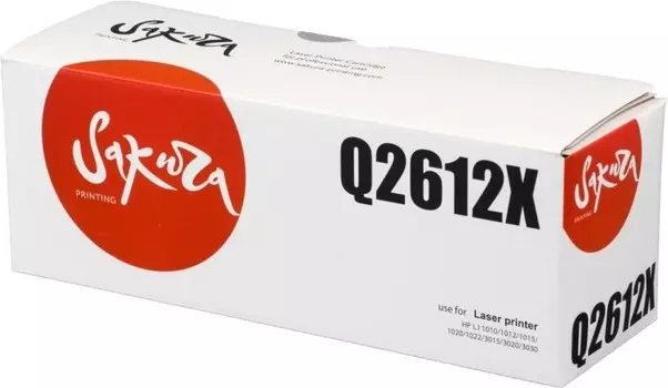 Картридж SAKURA Q2612X для HP LJ 1010/1012/1015/1020/1022/3015/3020/3030, черный, 3000 к.