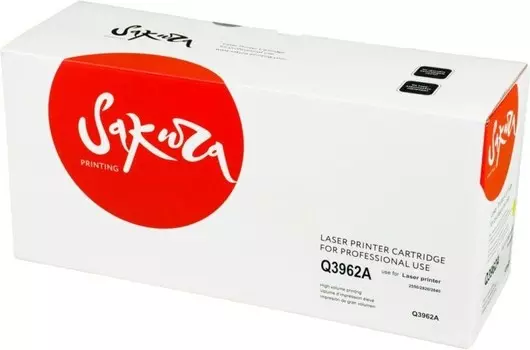 Картридж SAKURA Q3962A для HP LJ 2550/2550L/2550LN/2550N/2820/2840/3000/3000DN/3000DTN/3000N, желтый 4000 к.