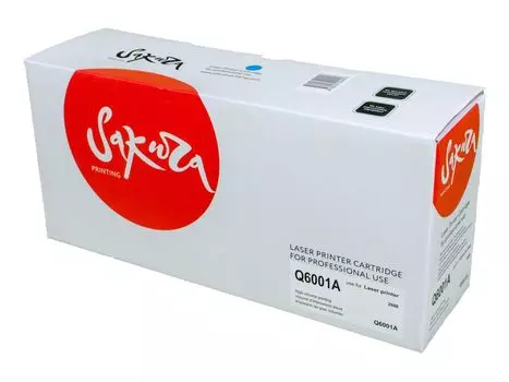 Картридж SAKURA Q6001A для HP, синий, 2000 к. LJ 1600/LJ 2600n/LJ 2605/LJ 2605dn/LJ 2605dtn/CM1015MFP/CM1017MFP
