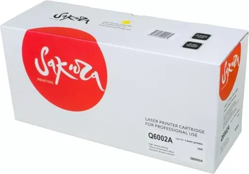 Картридж SAKURA Q6002A для LaserJet 1600/2600n/2605/2605dn/2605dtn/CM1015MFP/CM1017MFP, желтый, 2000 к.
