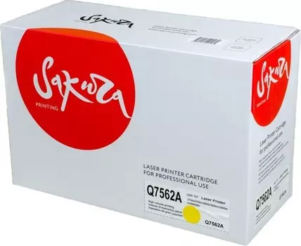 Картридж SAKURA Q7562A для HP Color LaserJet 2700/2700n/3000/3000n/3000dn/3000dtn, желтый, 3500 к.