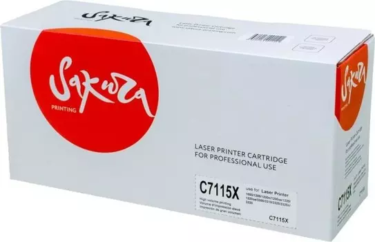 Картридж SAKURA С7115X для лазерного принтера HPLaserJet 1000/1200/1200n/1200se/1220/1220se/3300/3310/3320/3320n/333, черный 3500 к.