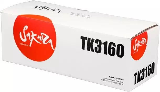 Картридж SAKURA TK3160 для Kyocera Mita ECOSYS p3045dn/ p3050dn/ p3055dn/ p3060dn, черный, 12 500 к.