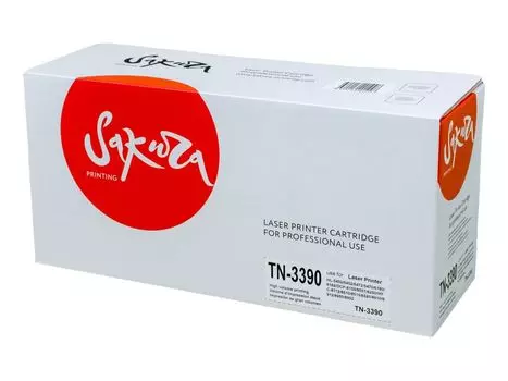 Картридж SAKURA TN3390 для Brother, черный, 12000 к. HL-5450/MFC-8712/MFC-8910/MFC-8912/MFC-8952/MFC-8520/MFC-8950/HL-5452/HL-5472/HL-6182/DCP-8557/HL-5470/HL-6180/DCP-8155/DCP-8250/MFC-8510/MFC-8515