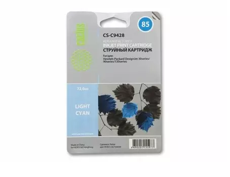 Картридж струйный Cactus CS-C9428 №85 светло-голубой для HP DJ 30/130 (72мл)