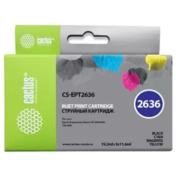 Картридж струйный Cactus CS-EPT2636 черный/голубой/пурпурный/желтый набор карт. для Epson Expression