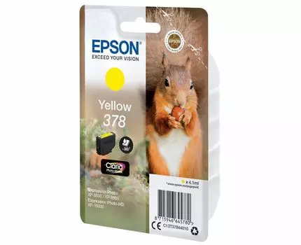 Картридж струйный Epson C13T37844020 желтый