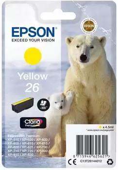 Картридж струйный Epson T2614 C13T26144012 желтый (4.5мл) для Epson XP-600/700/800