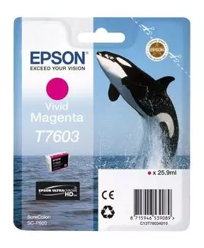 Картридж струйный Epson T7603 C13T76034010 пурпурный (25.9мл) для Epson SureColor SC-P600