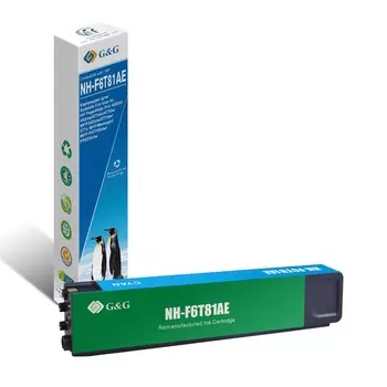 Картридж струйный G&amp;G NH-F6T81AE голубой (110мл) для HP PageWide Pro 452dn/452dw/477dn/477dw MFP