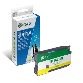 Картридж струйный G&amp;G NH-F6U18AE F6U18AE желтый (26мл) для HP OJ Pro 7740/8210/8218/8710/8715