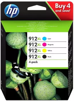 Картридж струйный HP 912 3YP34AE черный/голубой/пурпурный/желтый набор для HP OfficeJet 801x/802x