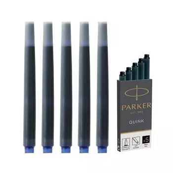 Картриджи чернильные PARKER Cartridge Quink, КОМПЛЕКТ 5 шт., черные, 1950382