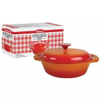 Кастрюля "УТЯТНИЦА" чугунная эмалированная овальная OCE-24, р-р 24 см, 2,1 л