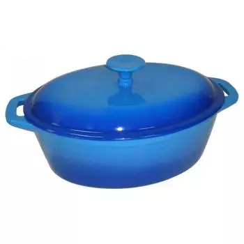 Кастрюля "УТЯТНИЦА" чугунная эмалированная овальная OCE-28, р-р 28 см, 3,5 л