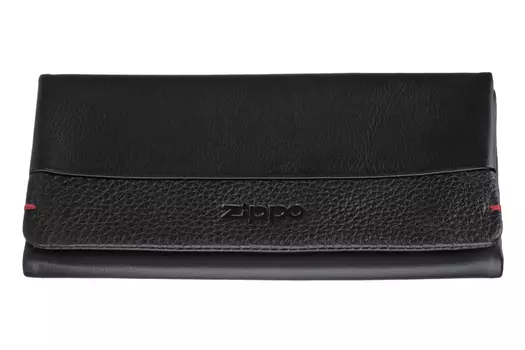 Кисет для табака Zippo чёрный, натуральная кожа, 17x2x8,5 см (2006059)