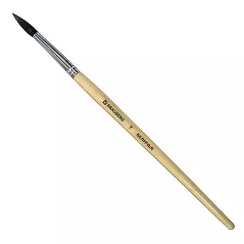 Кисть BRAUBERG, беличья, круглая, № 7, 200184
