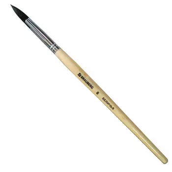 Кисть BRAUBERG, беличья, круглая, № 8, 200185