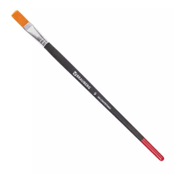 Кисть BRAUBERG, синтетика, плоская, № 9, 200215, (30 шт.)