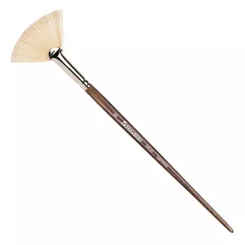 Кисть художественная профессиональная BRAUBERG ART CLASSIC, щетина, веерная, № 8, длинная ручка