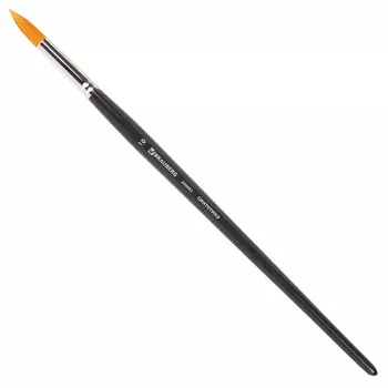 Кисть художественная профессиональная BRAUBERG ART CLASSIC, синтетика жесткая, круглая, № 10, длинная ручка