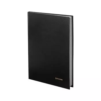 Книга учета 96 л., клетка, твердая, бумвинил, блок офсет, А4 (200х290 мм), BRAUBERG, черная, 130223