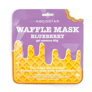 Kocostar Противовоспалительная вафельная маска для лица с экстрактом черники и полыни, 40 г