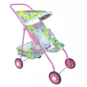 Коляска кукольная Ясюкевич №5 "Зеленая планета" (металл.) 50*30*58см